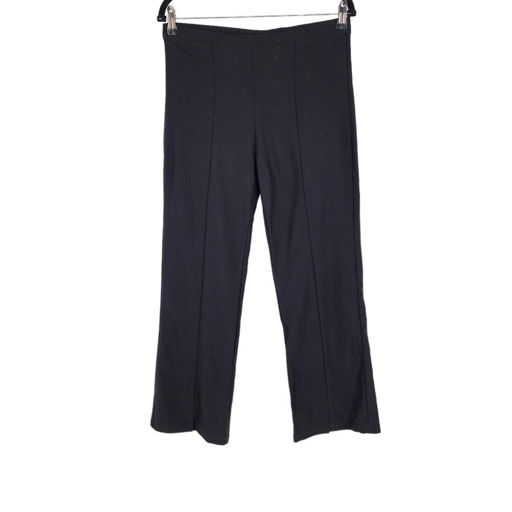 Clara Sun Woo Women's Black Elastic Waist Straight Trouser Pants Size 1X